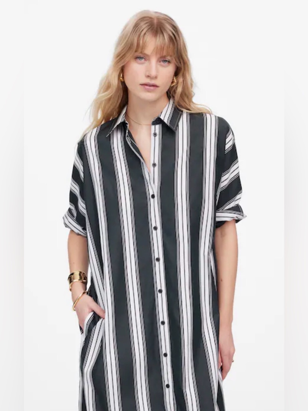 Madewell Dolman Sleeve Midi Shirt Dress